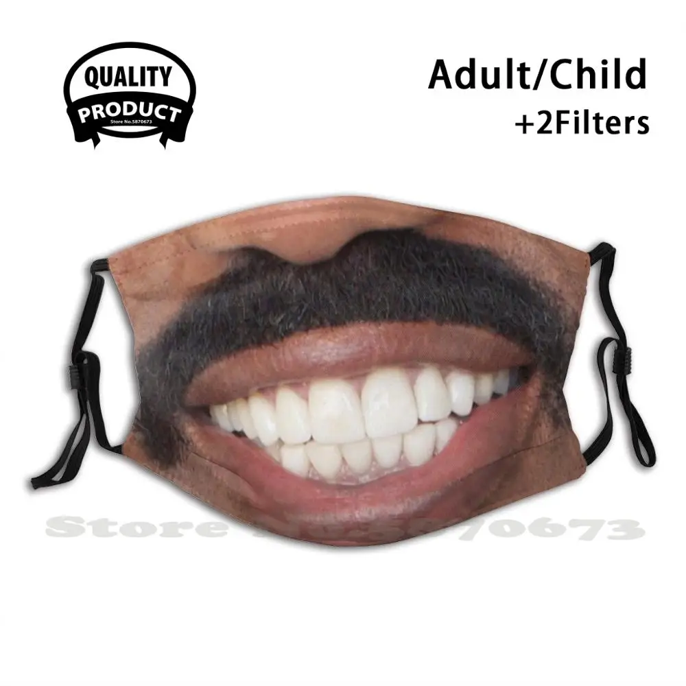 

Steve Harvey Anti Dust Face Mask Washable Filter Reusable Steve Harvey Mustache Smile 19 Rona