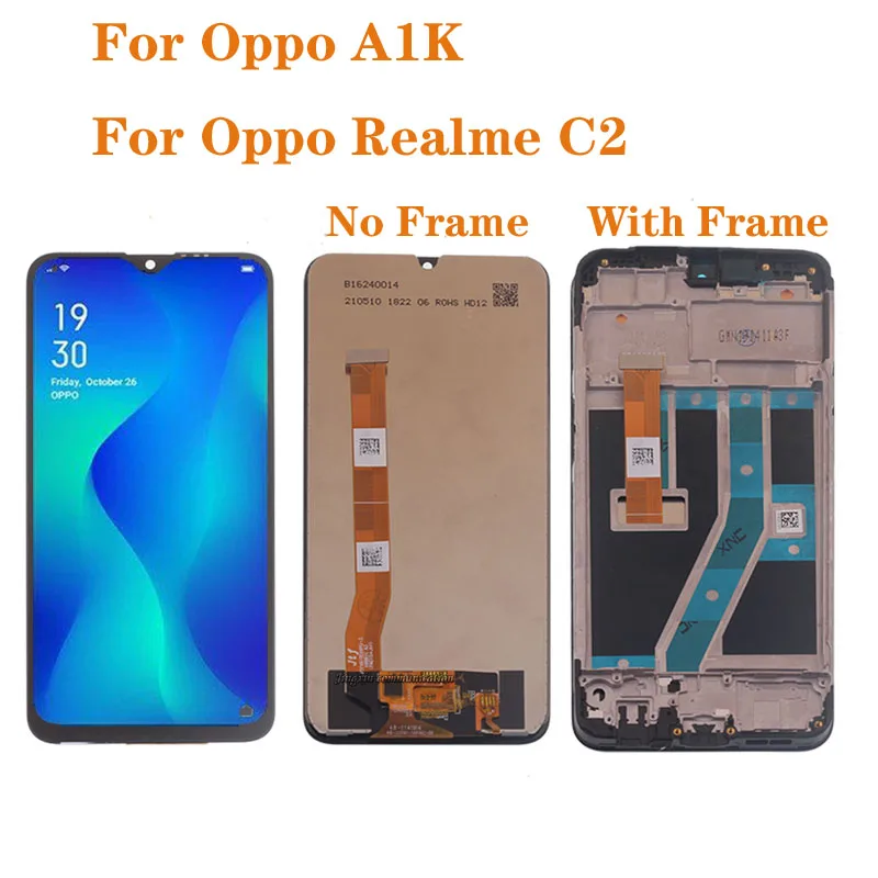 

6.1" AAA Display For OPPO A1K CPH1923 LCD Display Touch Screen Digitizer Assembly For OPPO Realme C2 RMX1941 RMX1945 With Frame