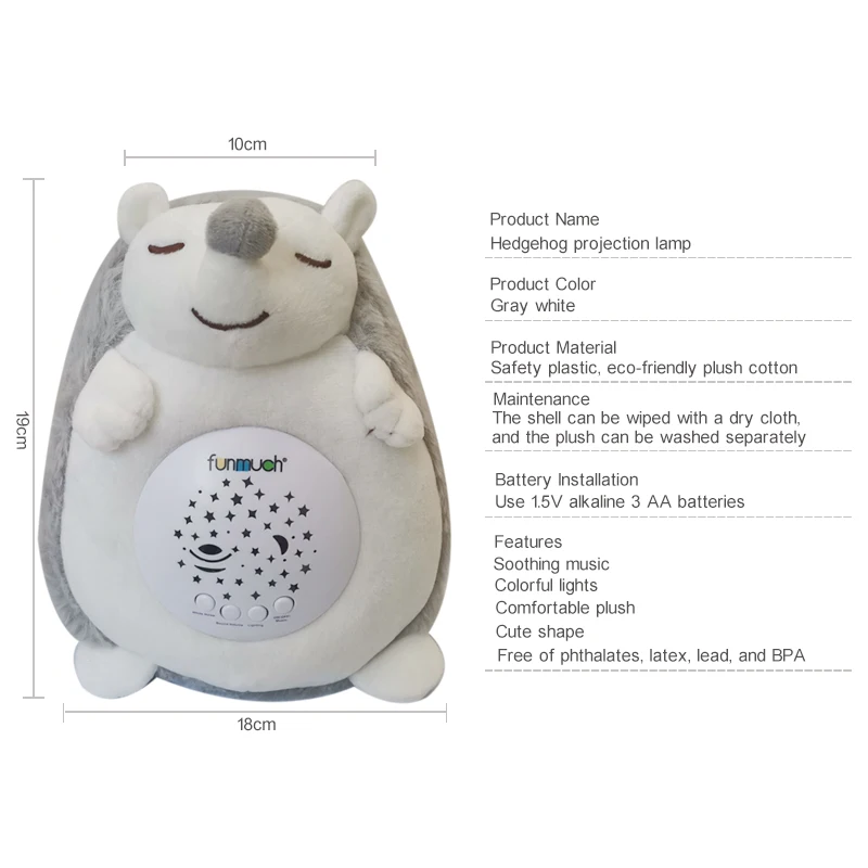 

Newborn Plush Comfort Toys Starry Sky Projector Sleep Aid Bedside Toy Music Projection Night Light Appease Projection Lamp Adjus