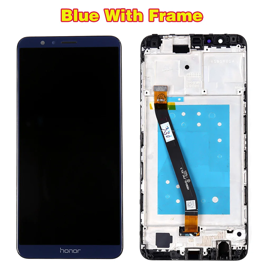 Blue with Frame Huawei Honor 7X BND-L21 BND-L22 BND-L24 5,93 дюймов ЖК-дисплей для Mate SE, сенсорный экран, дигитайзер, для сборки рамка с бесплатными инструментами - Цвет: Blue with Frame