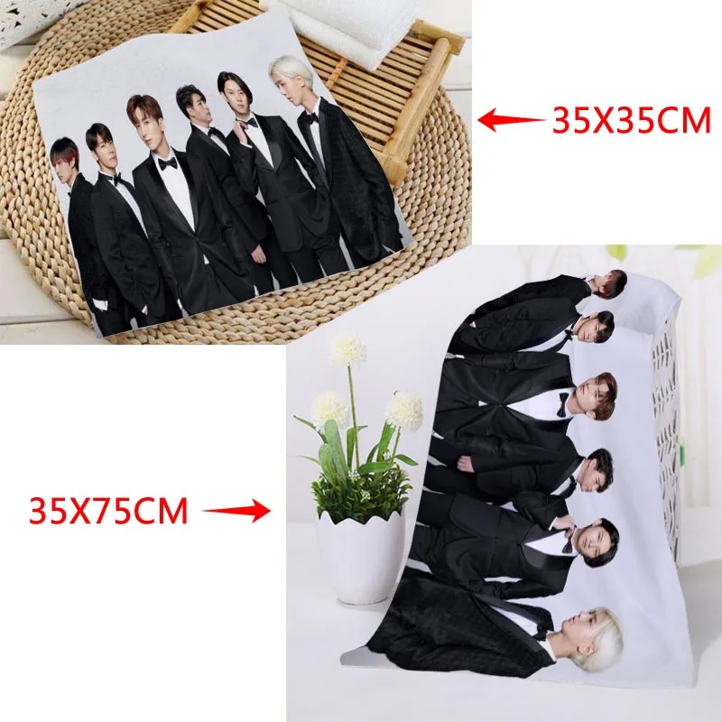 Пользовательский KPOP супер младший Печатный квадратный полотенце s микрофибра