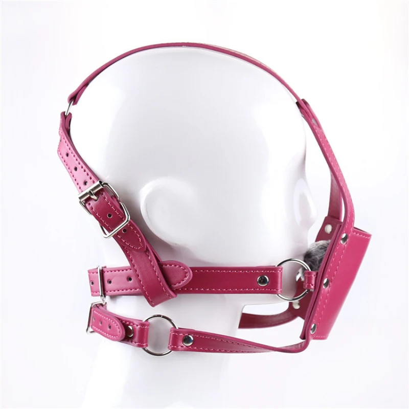 Бандаж для взрослых из искусственной кожи с шариками рта и приколами маски фетиш