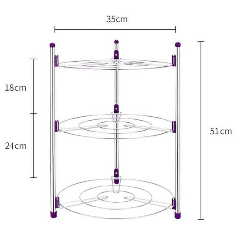 Модная 3 уровневая стойка для сковородок многофункциональная кухонная хранения