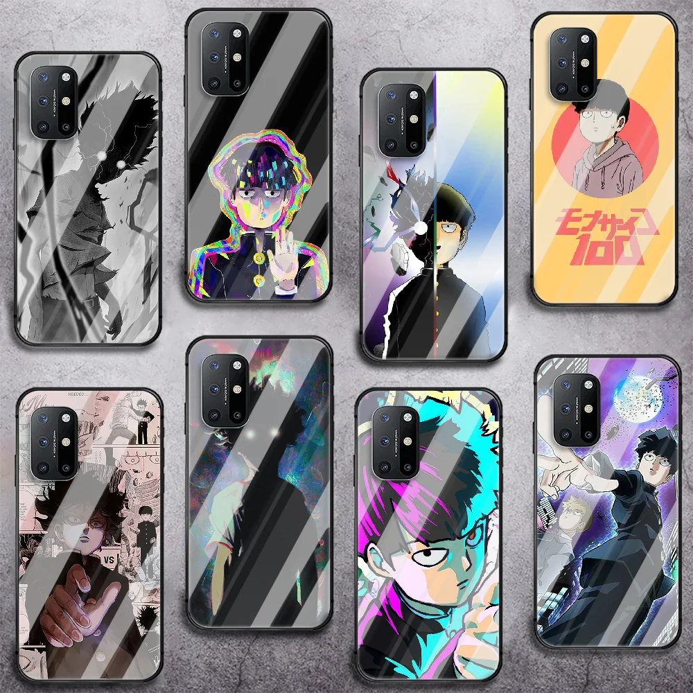 

Anime Mob Psycho 100 Phone Tempered Glass Case Cover For Oneplus 5 6 7 8 9 Nord T Pro Black Soft Waterproof Hoesjes