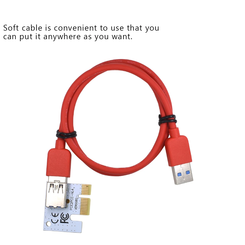 Райзер TISHRIC 008S Molex 4PIN 15PIN SATA 6PIN 3 в 1 PCIE PCI Express 1X до 16X PCI-E Extender Майнер для майнинга