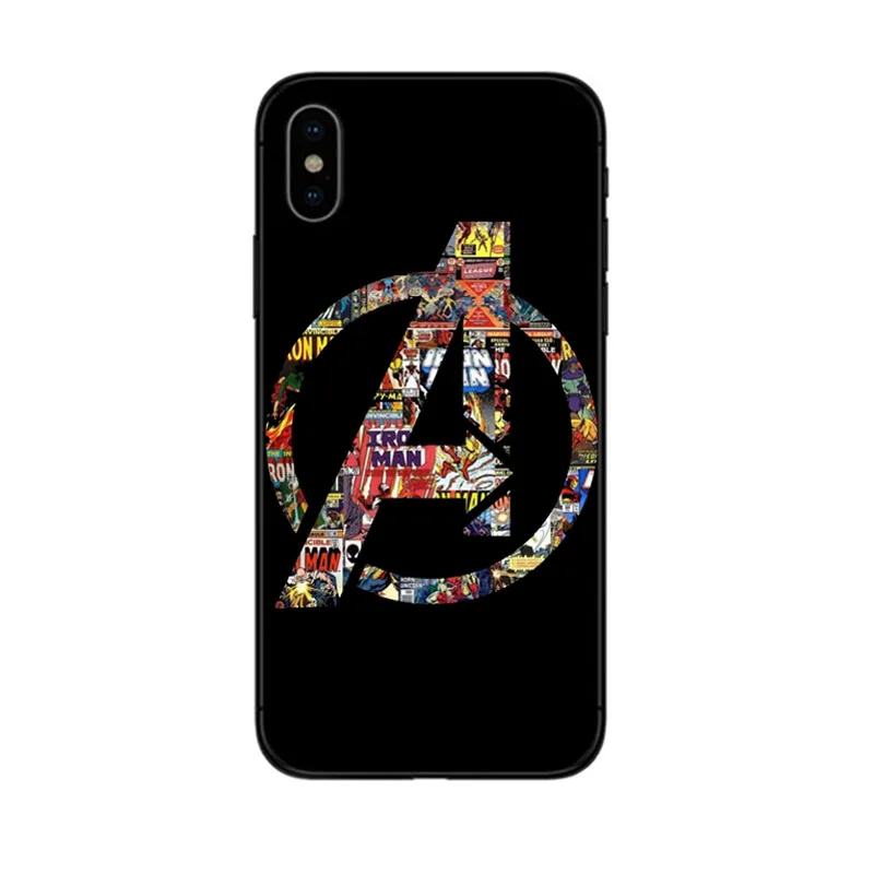 Чехол для телефона Marvel Avengers Shield из черного силикона apple iphone 5 6 5s X 7 8 6S PLUS SE XR XS MAX