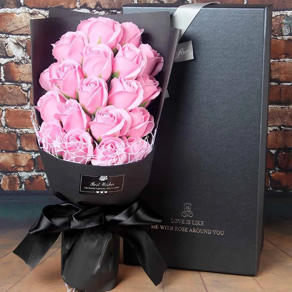 Имитация цветка розы пара подарок на свидание День Святого Валентина сделай сам