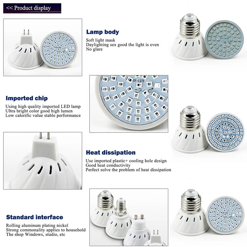 

LED Grow Lamp Plant Light Full Growing Lights Red Blue Led For Plants Growth Phyto Lamp