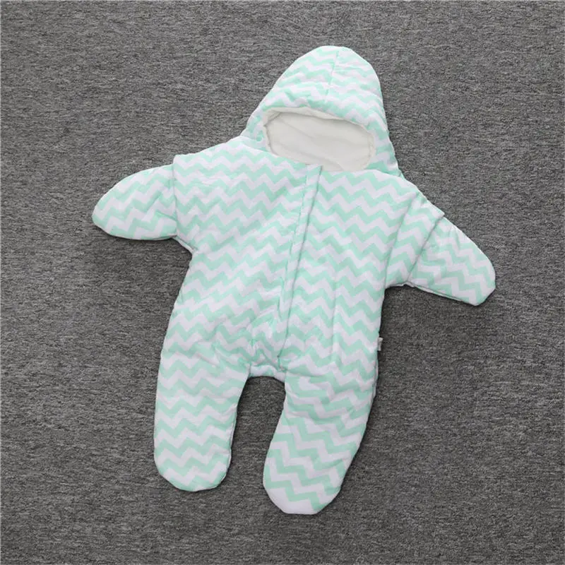 1 pcs green Зимние теплые спальные мешки для новорожденных, пеленание для завёртывания для пеленания, утепленные спальные мешки, одеяло для сна для малышей - Цвет: 1 pcs green