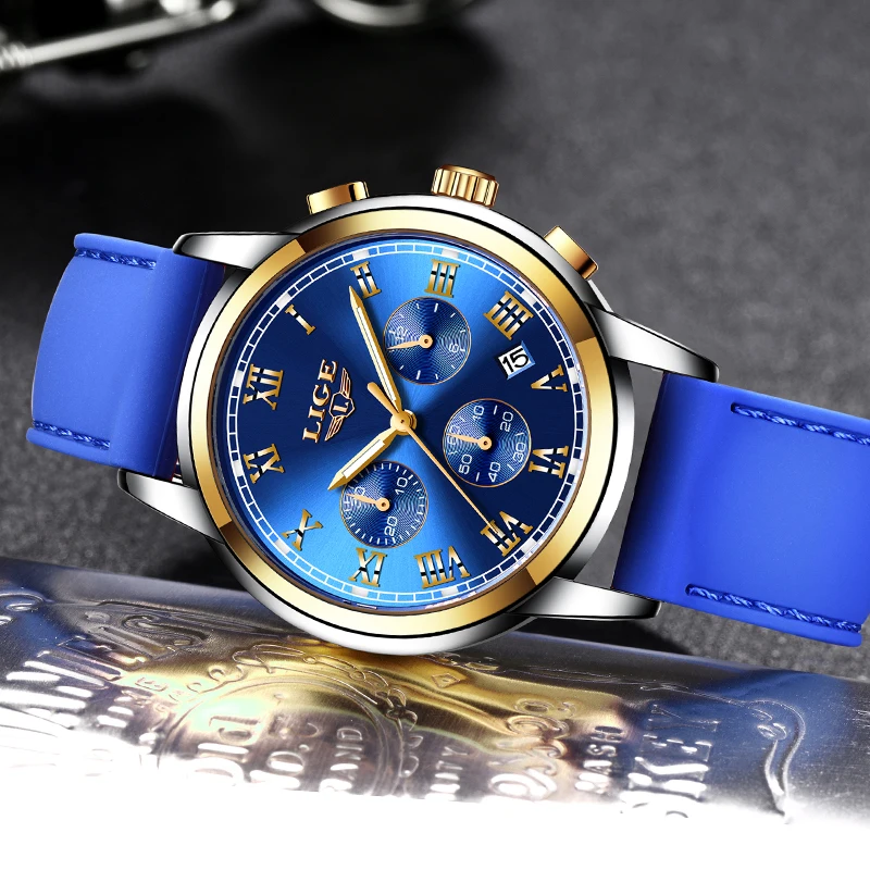 2020 ультра тонкие мужские часы LIGE Модные Военные Роскошные Спортивные кварцевые с
