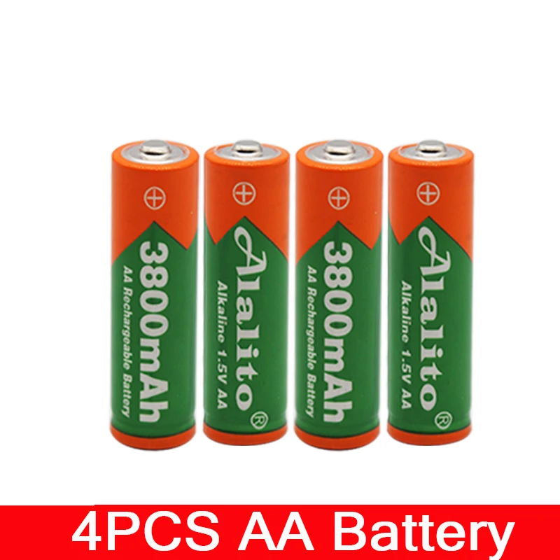 Золотой Бренд AA перезаряжаемая батарея 3800mah 1,5 V Новая Щелочная перезаряжаемая батарея для led светильник игрушка mp3 с зарядным устройством - Цвет: Золотой