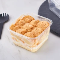 50pcs creative square transparent cake box wedding birthday party baking gift package ice cream pudding fruit salad plastic cup