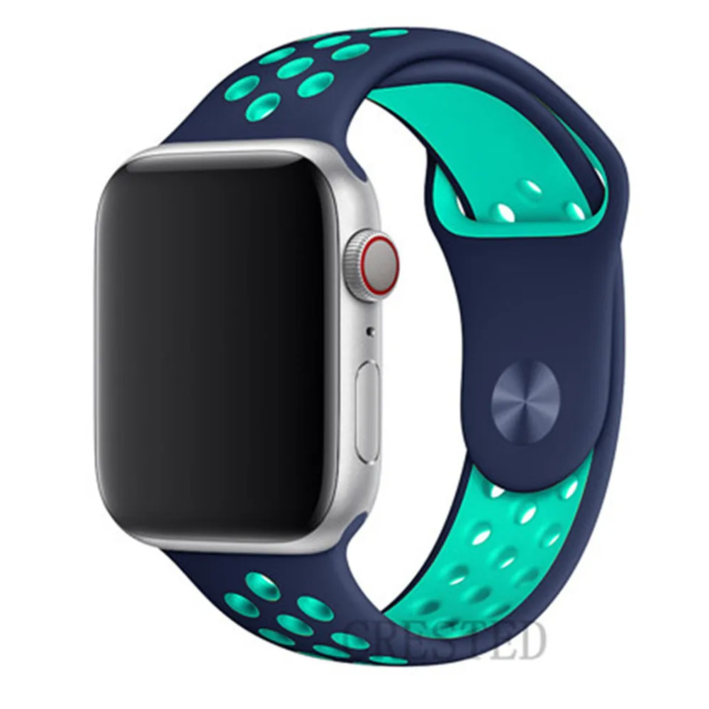 NEW black blue Спортивный ремешок для apple watch band 44 мм/40 мм apple watch 5 4 3 band iwatch band 5 42 мм/38 мм correa браслет ремень аксессуары для часов - Цвет ремешка: NEW black blue