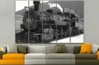 Настенное искусство домашний поезд паровой двигатель Декор Hd Печать модульная железная дорога Картина черные постеры холст картина для спальни художественная рамка