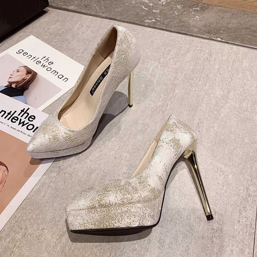 2020 роскошная женская обувь со стразами Цвет золотистый серебристый 12 5 см высокие