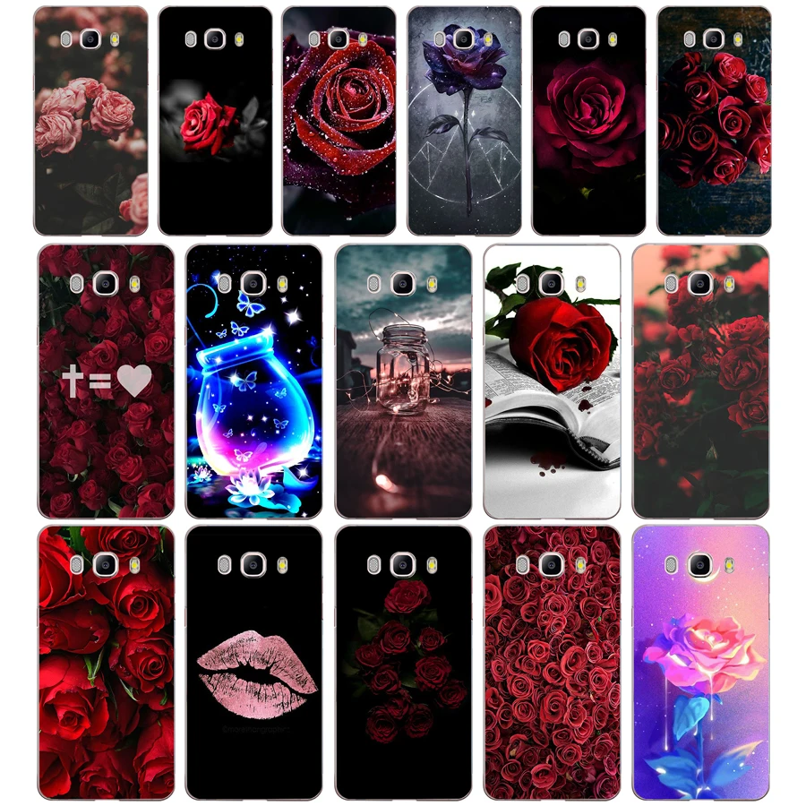 280FG Мягкий силиконовый чехол из ТПУ с красными розами для Samsung j3 j5 j7 2016 2017 j330 j2 j6 Plus
