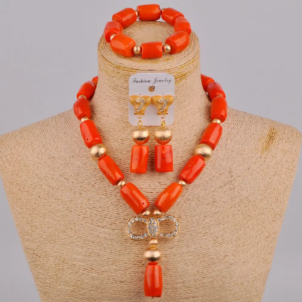 Нигерийские Свадебные Коралловые бусины Африканский комплект украшений 1C-D01 |