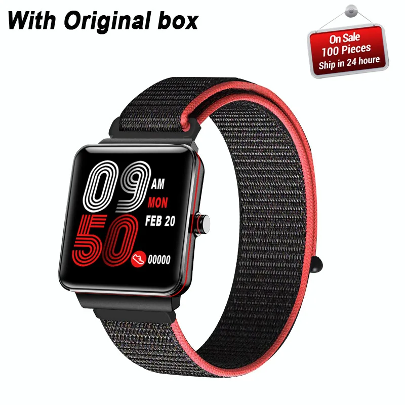 nylon black H10 Смарт-часы Для мужчин healthHeart артериального Давление подходит Смарт-часы с мониторингом IP67 Водонепроницаемый браслет Фитнес фитнес-трекер - Цвет: nylon black