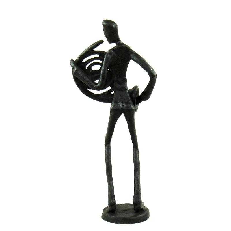 Статуэтка из чугуна с изображением французского рога Металлическая статуэтка