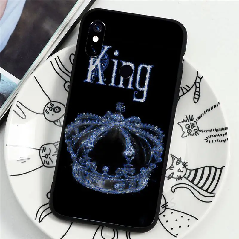

King Queen crown cute pattern Phone Case For Xiaomi Redmi 4x 5 plus 6A 7 7A 8 mi8 8lite 9 note 4 5 7 8 pro