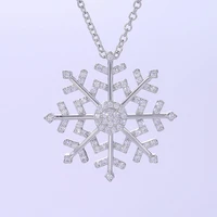 fashion silver plated snowflake necklace pendants snow flower chain necklace jewelry for women romantic valentines day gifts