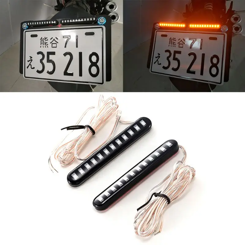 

2021 New 2PCS Car Motorcycle Flowing Water Tail Brake Lights 12 LED Turn Signals Light Blinker