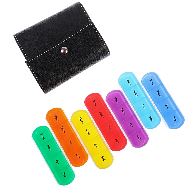 

7 Day Weekly Pillbox Storage Container 28 Grid Pill Box Medicine Box Travel Case Medicine Box Organizer Case Wallet