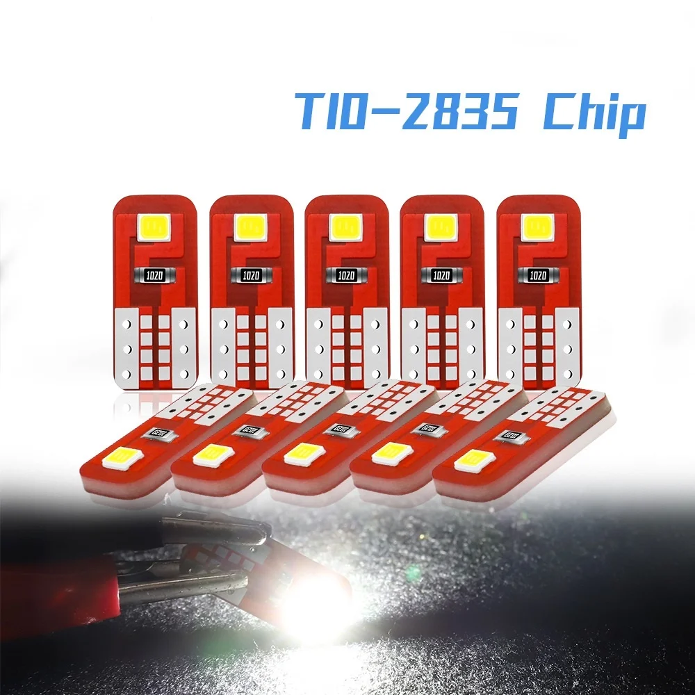 

100PCS W5W LED T10 LED Bulbs Canbus 168 194 6000K White for Car Interior Dome Map Light Parking Lights Error Free Auto 12V