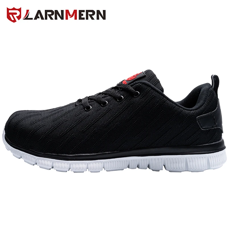 D9003-WHITE LARNMERN/Мужская Рабочая защитная обувь со стальным носком, светоотражающие Lightweight-750g, дышащие строительные кроссовки - Цвет: D9003-WHITE