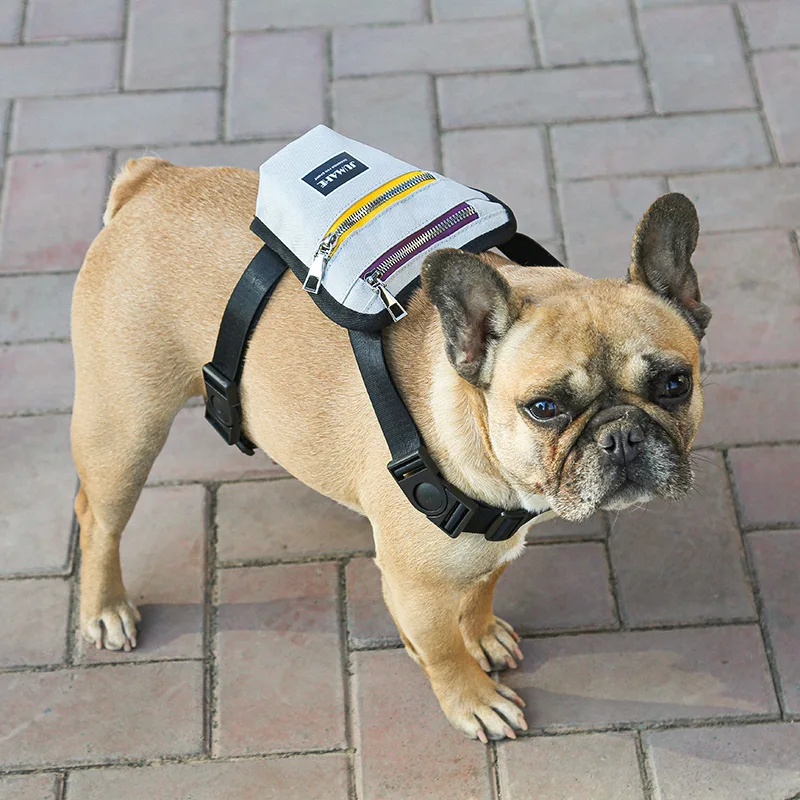 Calidad francés mochila con Bulldog para perros pequeños gatos mochila portamascotas con arnés chaleco Chihuahua al aire libre mochila de viaje
