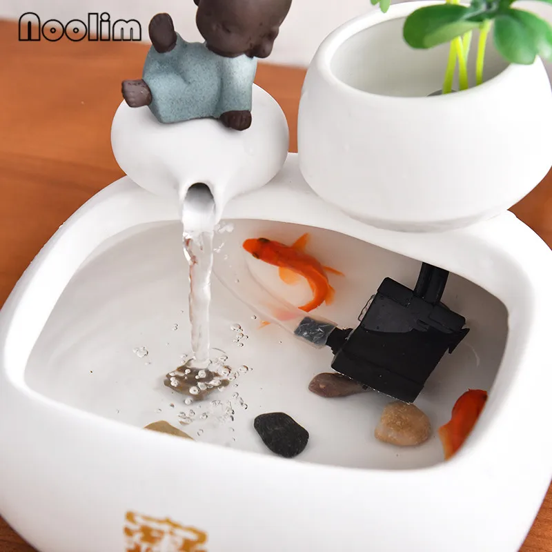 Керамический маленький монах ручной работы украшения для фонтана воды офисный