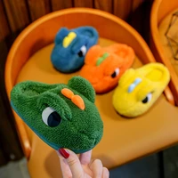 indoor slippers for children girls shoes cartoon dinosaur boys slippers winter plush kids slippers toddlers cotton shoes flats