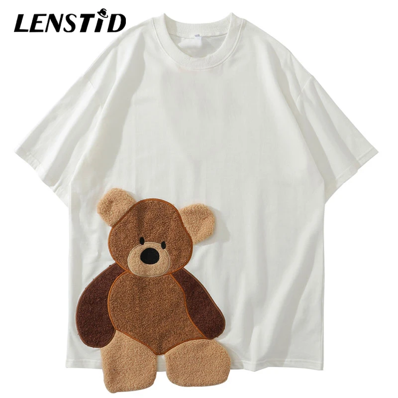 Мужская футболка с вышивкой LENSTID в стиле хип-хоп | одежда