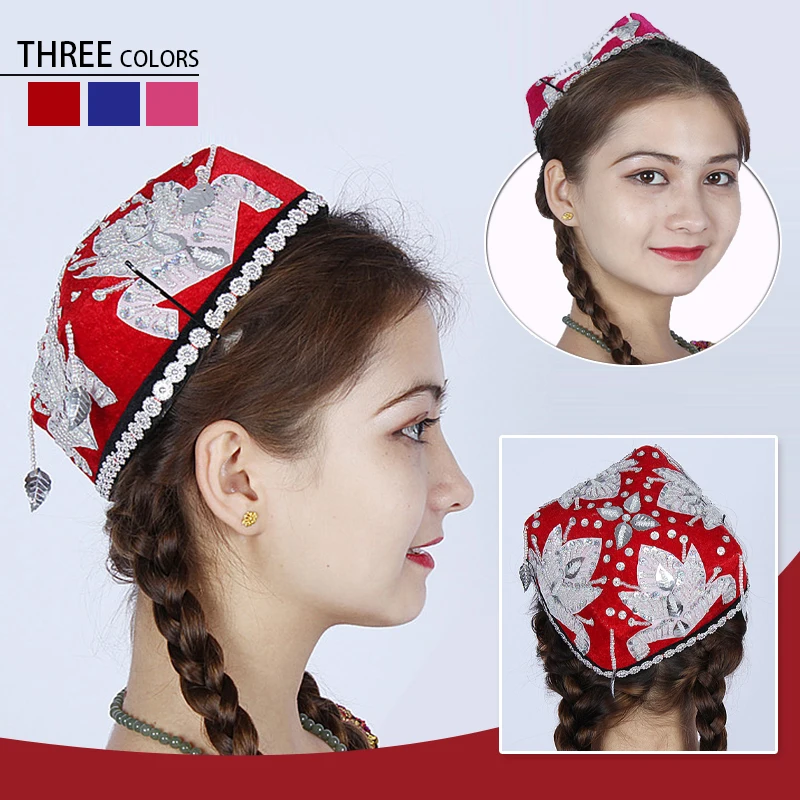 Шапка Синьцзян уйгур ручной работы для женщин и мужчин плоская шапка вышитая