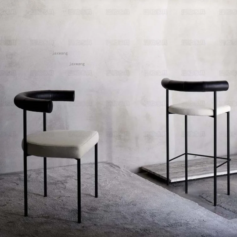 Барные стулья в нордическом стиле на заказ со спинкой для ресторана кухни