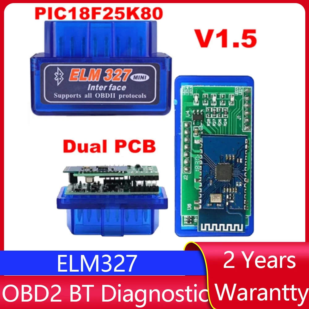 Двойная 2PCB PIC18F25K80 прошивка 1 5 ELM327 V1.5 OBD2 BT диагностический интерфейс ELM 327