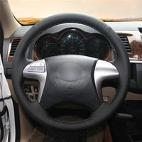 diy anti slip wear resistant steering wheel cover for toyota fortuner hilux 2011 2015 car interior decoration