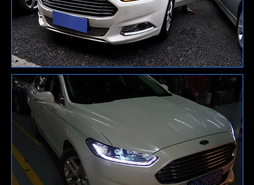 Фары для автомобиля Ford Mondeo Fusion 13-17 DRL дневные ходовые огни Светодиодный Биксеноновая лампа Противотуманные фары, аксессуары для автомобиля