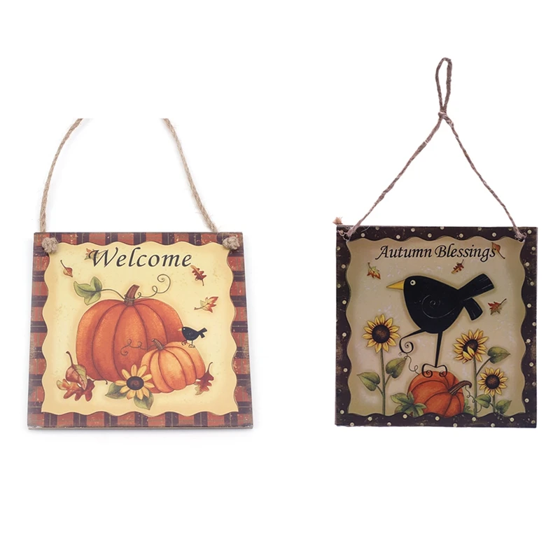 2 шт деревянная подвесная табличка знак благодарения дверь вешалка настенные