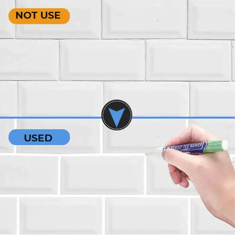 Цветная ручка белая для заправки плитки кафельная зазор ремонт ванной