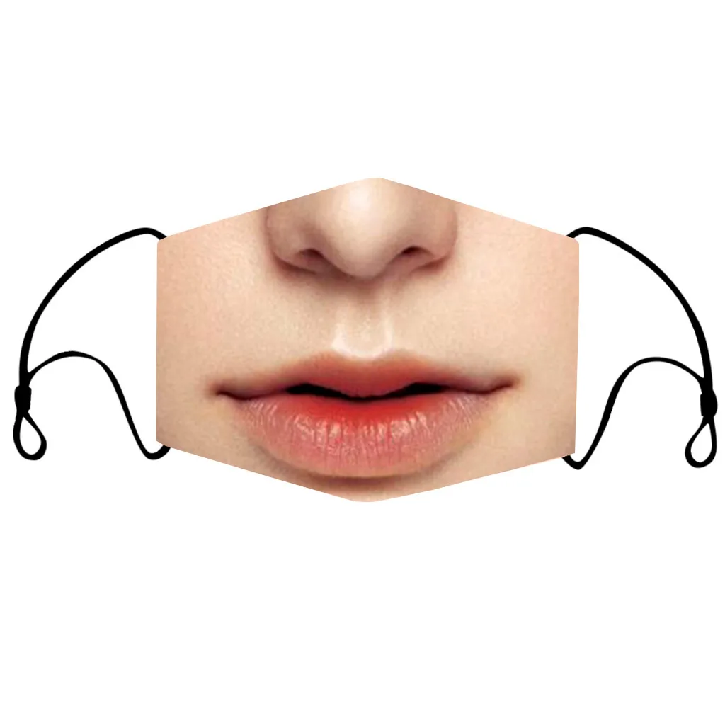 Adult Women Big Mouth Funny Face Mask Reusable Washable Breathable Smile Mascarilla Reutilizable Mascherine Lavabili Masque | Дом и сад