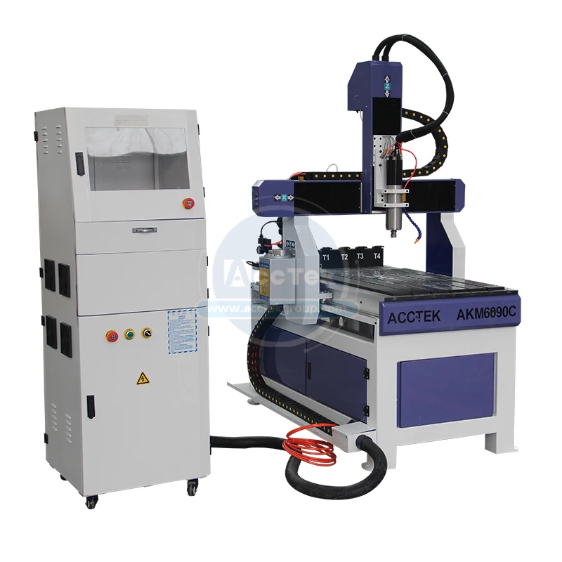 

AKM6090C Cnc Router Milling Engraving Machine With Automatic 4pcs Tool Changer