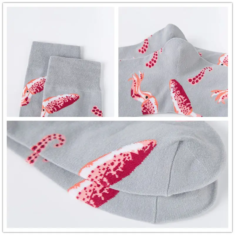 Мужские носки с интересным рисунком Модные Цветные из хлопка для пар морскими