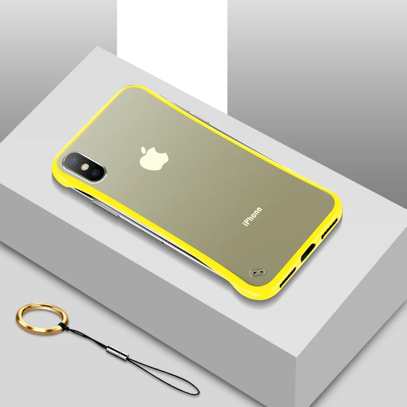 Yellow-With Ring UPaitou Бескаркасный Прозрачный чехол для Oneplus 1+ 7 Pro 6 6T чехол матовый Жесткий Чехол для Oneplus 7Pro 1+ 7 с Чехол с кольцом для пальца - Цвет: Yellow-With Ring