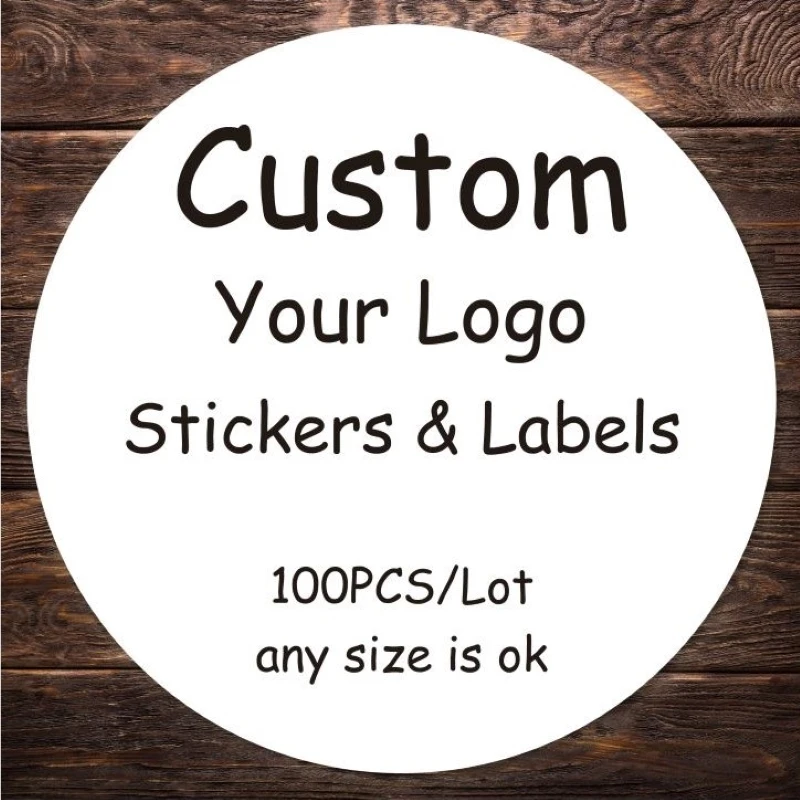 100 PCS Custom Stickers Logo Thank You Labels Personalized Stickers Packaging Name Party Wedding Birthday Print Your Own Sticker