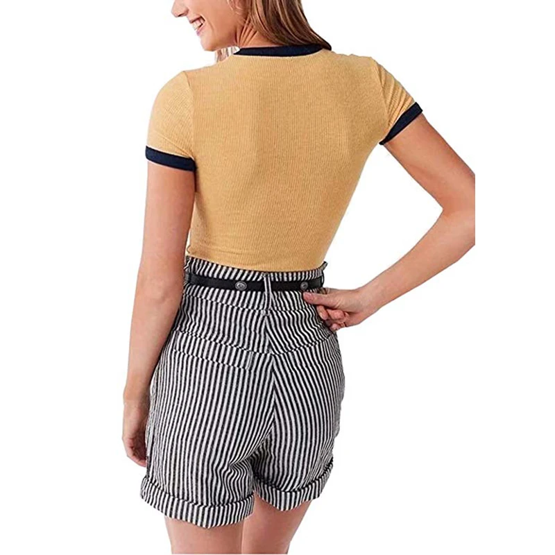 Новинка женские Лоскутные однотонные облегающие боди с коротким рукавом