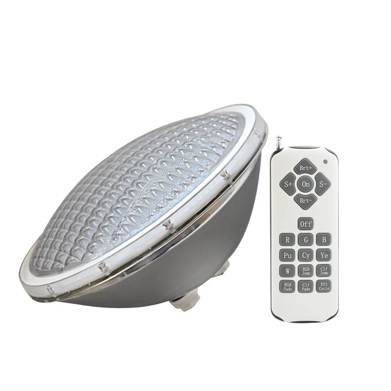 

Par 56 светодиодный светильник для бассейна 12 В IP68 RGB из нержавеющей стали для фонтанов прудов лампа 24 Вт 35 Вт с дистанционным управлением Бесп...