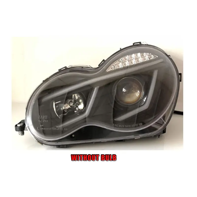 without bulb version 2 шт. автомобильный стиль светодиодный фары для Benz W203 c-класс 00-07 для W203 налобный фонарь светодиодный DRL Объектив двойной луч H7 HID Xenon bi xenon объектив - Цвет: without bulb version