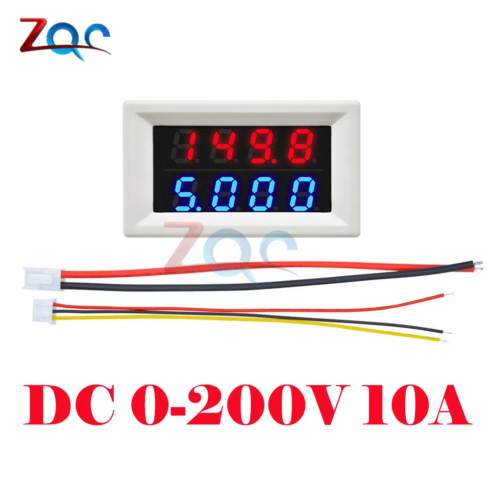 Мини DC 4 бита Двойной цифровой вольтметр амперметр DC 200 в 10A напряжение тока Вольт Ампер монитор метр детектор источник питания Тестер - Цвет: DC 200V White Case
