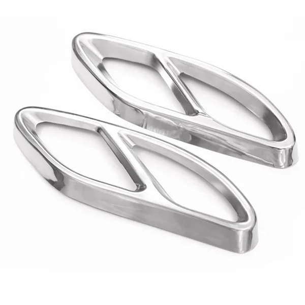 Silver Высокое качество для Mercedes Benz GLC A B C EClass W205 Coupe W213 W176 W246-17 автомобильный аксессуар AMG выхлопная крышка отделка 304 Stee - Цвет: Silver